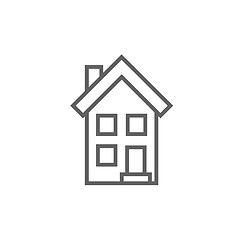 Image showing Two storey detached house line icon.