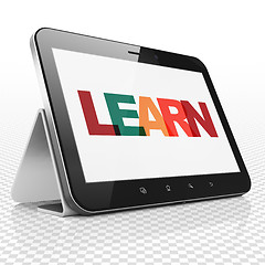 Image showing Education concept: Tablet Computer with Learn on  display
