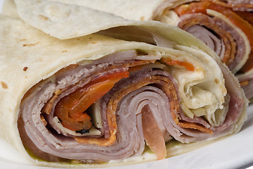 Image showing italian antipasto wrap