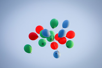 Image showing Colorful balloons in air