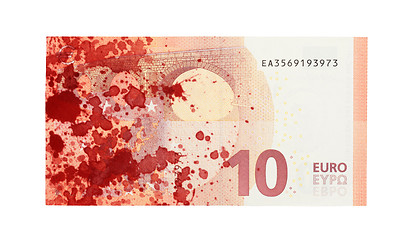 Image showing New ten euro banknote, close-up