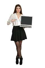 Image showing Beautiful woman with laptop