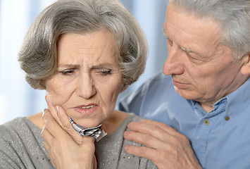 Image showing Sick senior woman and her  husband