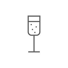 Image showing Glass of champagne line icon.