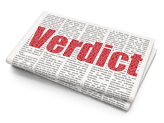 Image showing Law concept: Verdict on Newspaper background