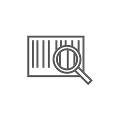 Image showing Magnifying glass and barcode line icon.