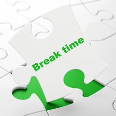 Image showing Timeline concept: Break Time on puzzle background