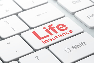 Image showing Insurance concept: Life Insurance on computer keyboard background