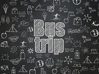 Image showing Vacation concept: Bus Trip on School Board background