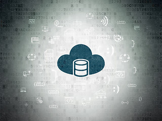 Image showing Software concept: Database With Cloud on Digital Paper background
