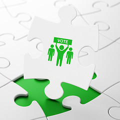 Image showing Political concept: Election Campaign on puzzle background