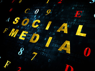 Image showing Social network concept: Social Media on Digital background