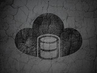 Image showing Cloud technology concept: Database With Cloud on grunge wall background