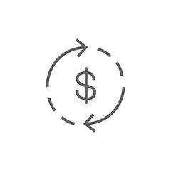 Image showing Dollar symbol with arrows line icon.