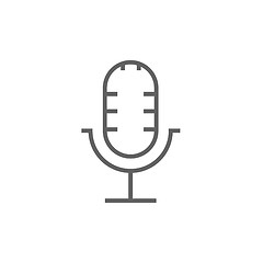 Image showing Retro microphone line icon.