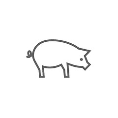 Image showing Pig line icon.