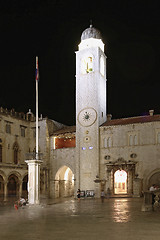 Image showing Stradun Clock Tower Dubrovnik