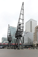 Image showing Cranes Canary Wharf
