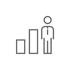 Image showing Businessman and graph line icon.