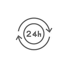 Image showing Service 24 hrs line icon.