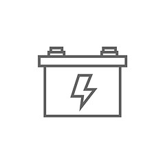 Image showing Car battery line icon.