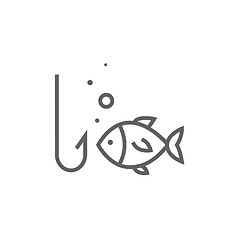 Image showing Fish with hook line icon.