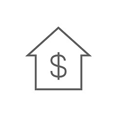 Image showing House with dollar symbol line icon.