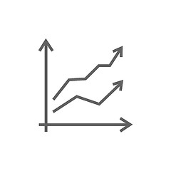 Image showing Growth graph line icon.