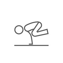 Image showing Man practicing yoga line icon.