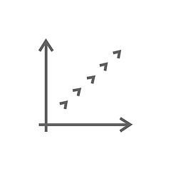 Image showing Growth graph line icon.