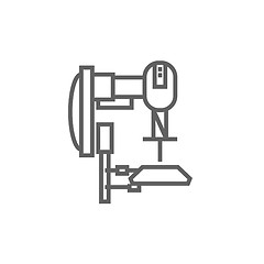 Image showing Industrial automated robot line icon.