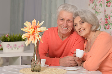 Image showing mature couple drinking tea