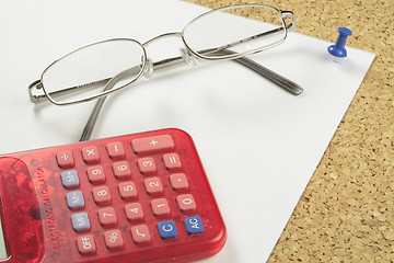 Image showing spectacles and calculator