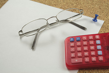 Image showing spectacles and calculator