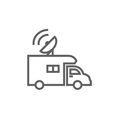 Image showing Broadcasting van  line icon.