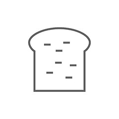 Image showing Single slice of bread line icon.