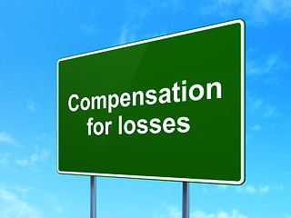 Image showing Banking concept: Compensation For losses on road sign background
