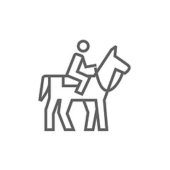 Image showing Horse riding line icon.