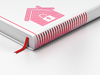 Image showing Business concept: closed book, Home on white background