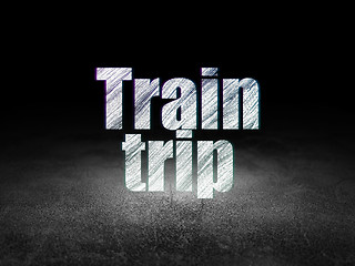 Image showing Tourism concept: Train Trip in grunge dark room