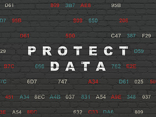 Image showing Protection concept: Protect Data on wall background