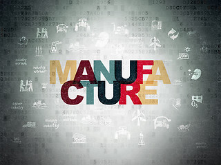 Image showing Manufacuring concept: Manufacture on Digital Paper background