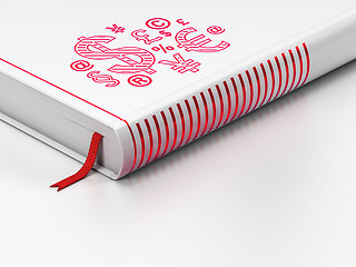 Image showing Marketing concept: closed book, Finance Symbol on white background