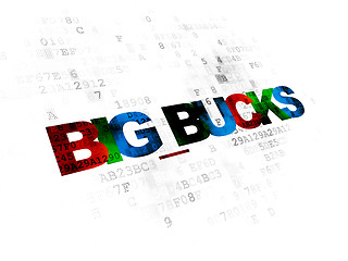 Image showing Business concept: Big bucks on Digital background