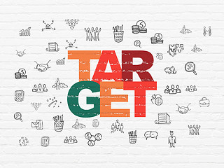 Image showing Finance concept: Target on wall background