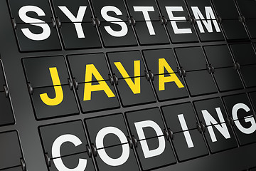 Image showing Programming concept: Java on airport board background