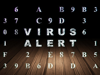 Image showing Safety concept: Virus Alert in grunge dark room