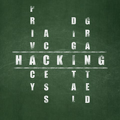 Image showing Protection concept: Hacking in Crossword Puzzle