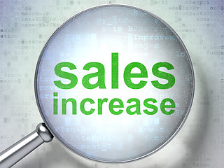 Image showing Advertising concept: Sales Increase with optical glass