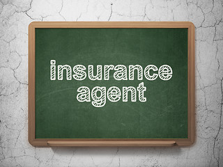Image showing Insurance concept: Insurance Agent on chalkboard background